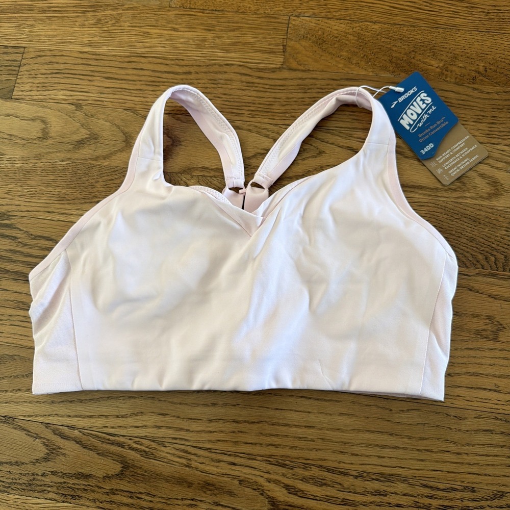Brooks Drive Convertible Women Sport Bra Quartz Pink 350081443 Sz 34DD New